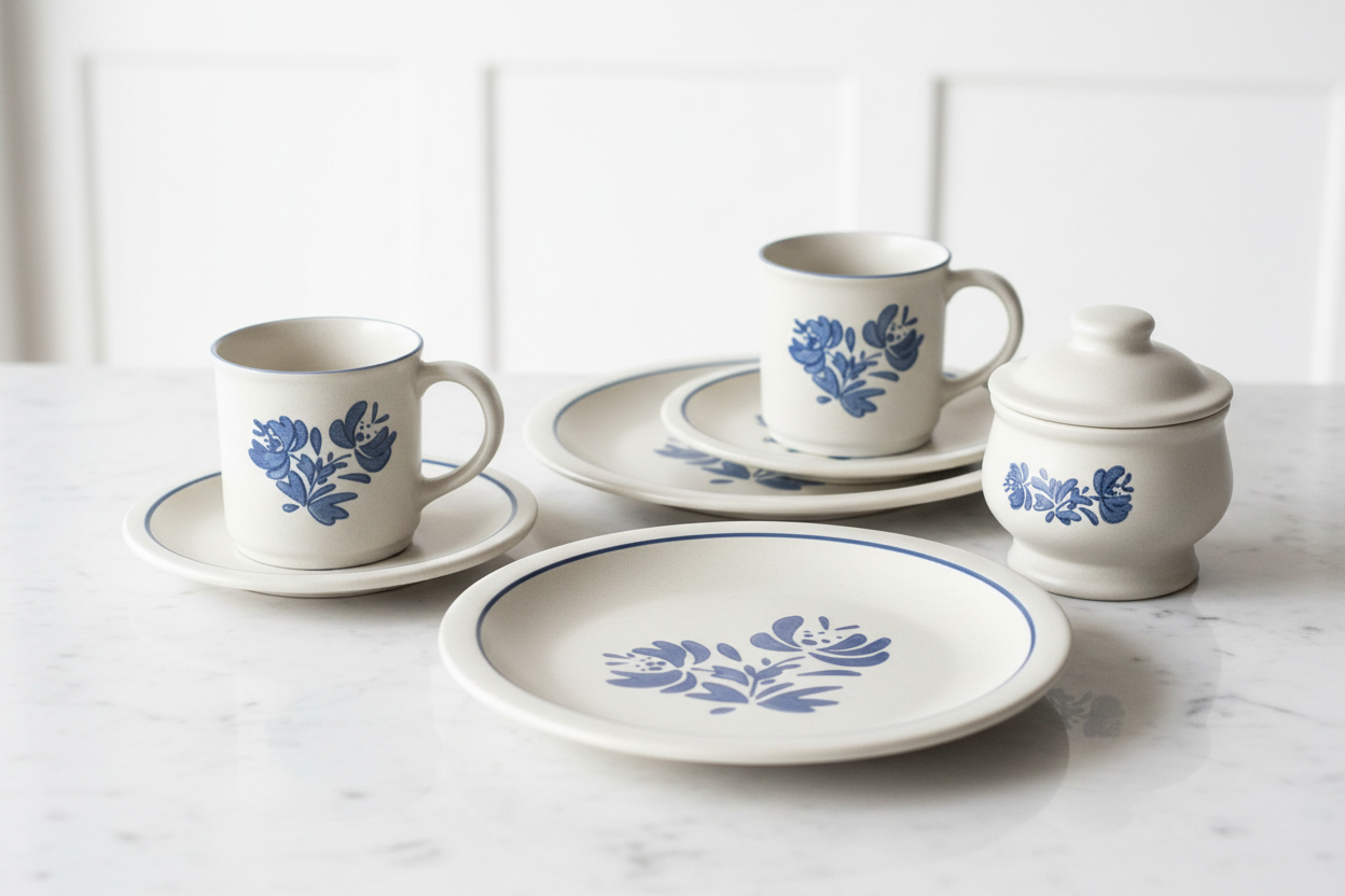 Vintage Pfaltzgraff Yorktowne 30-Piece Stoneware Dinnerware Set