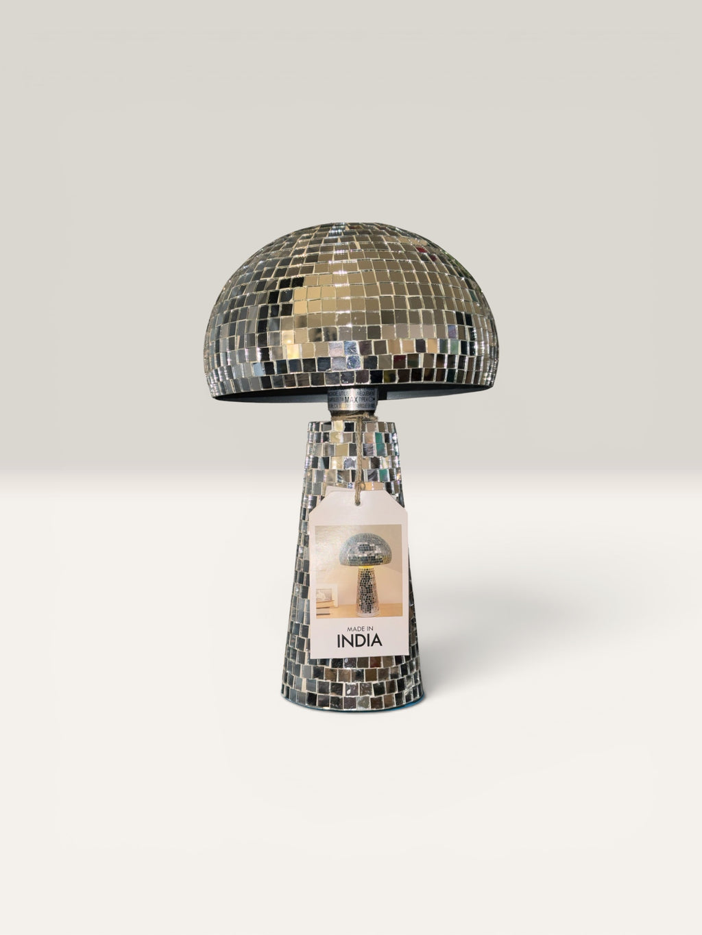 Handcrafted Mirrored Mushroom Table Lamp | Glam Statement Décor