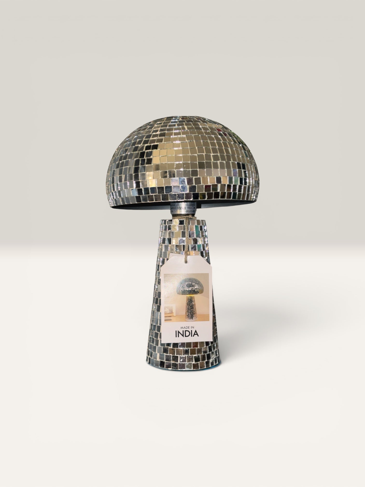 Handcrafted Mirrored Mushroom Table Lamp | Glam Statement Décor