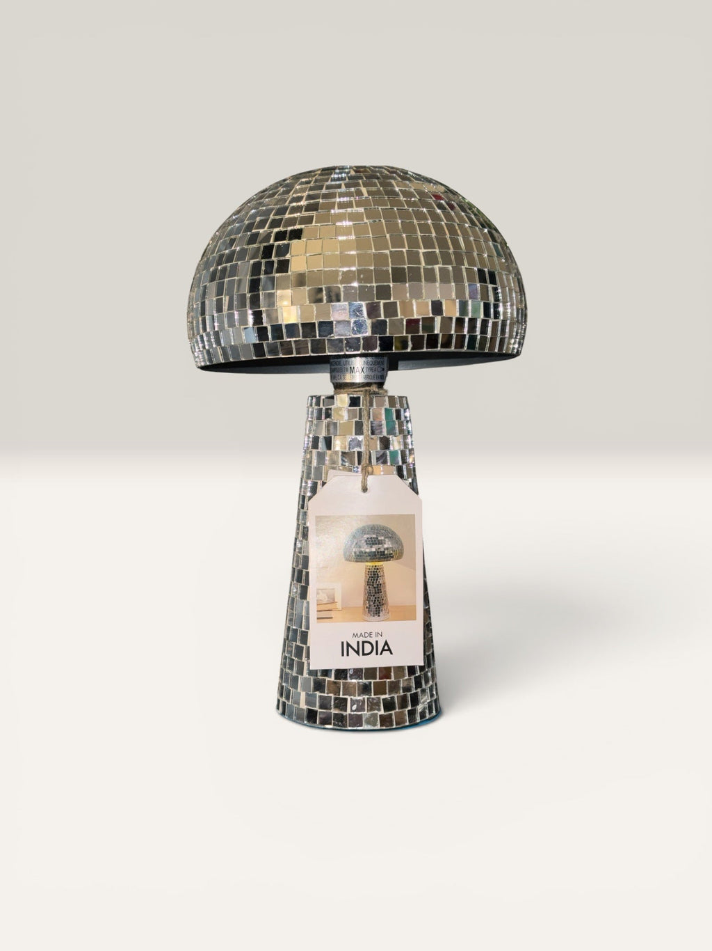 Handcrafted Mirrored Mushroom Table Lamp | Glam Statement Décor