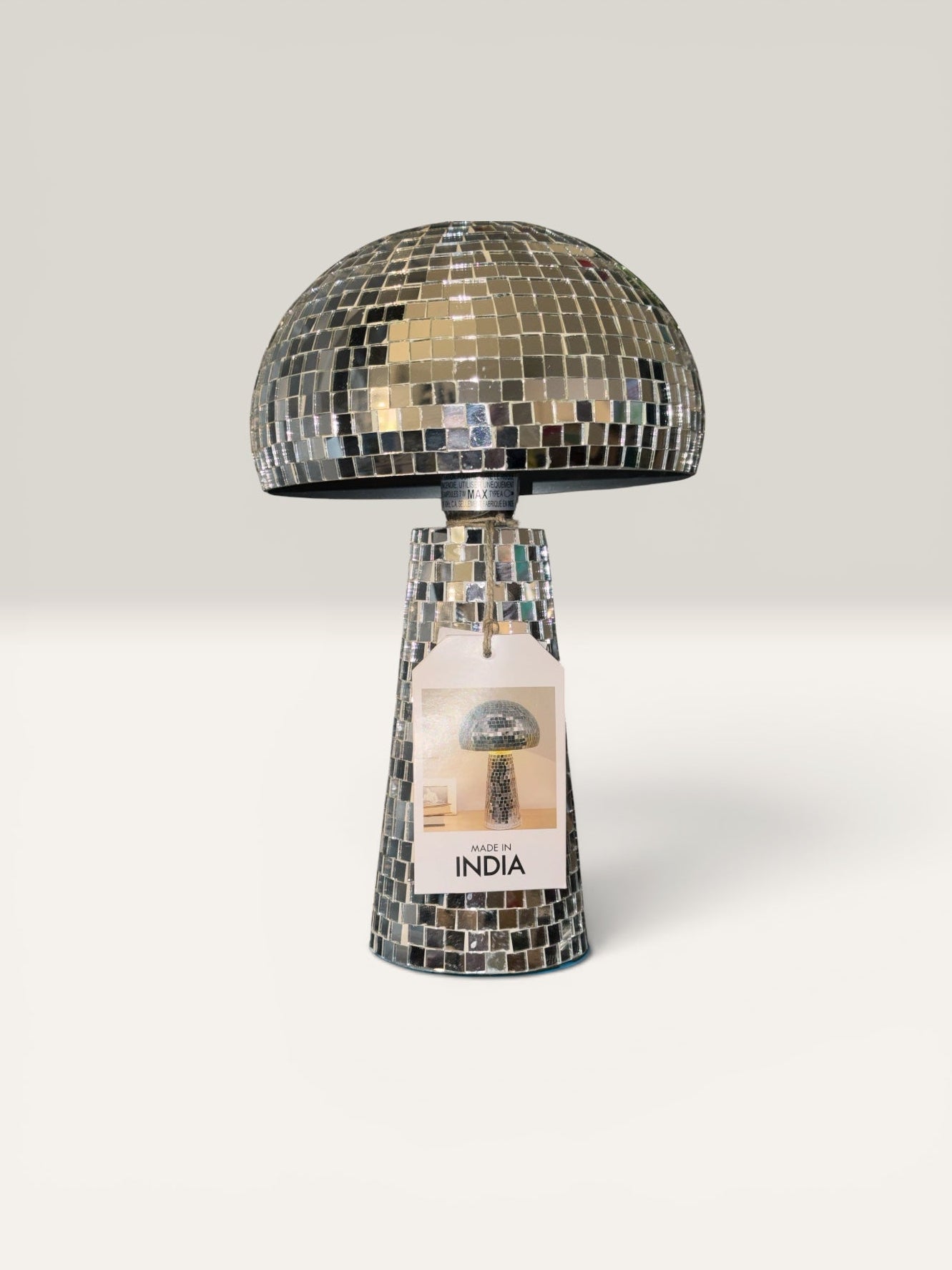 Handcrafted Mirrored Mushroom Table Lamp | Glam Statement Décor