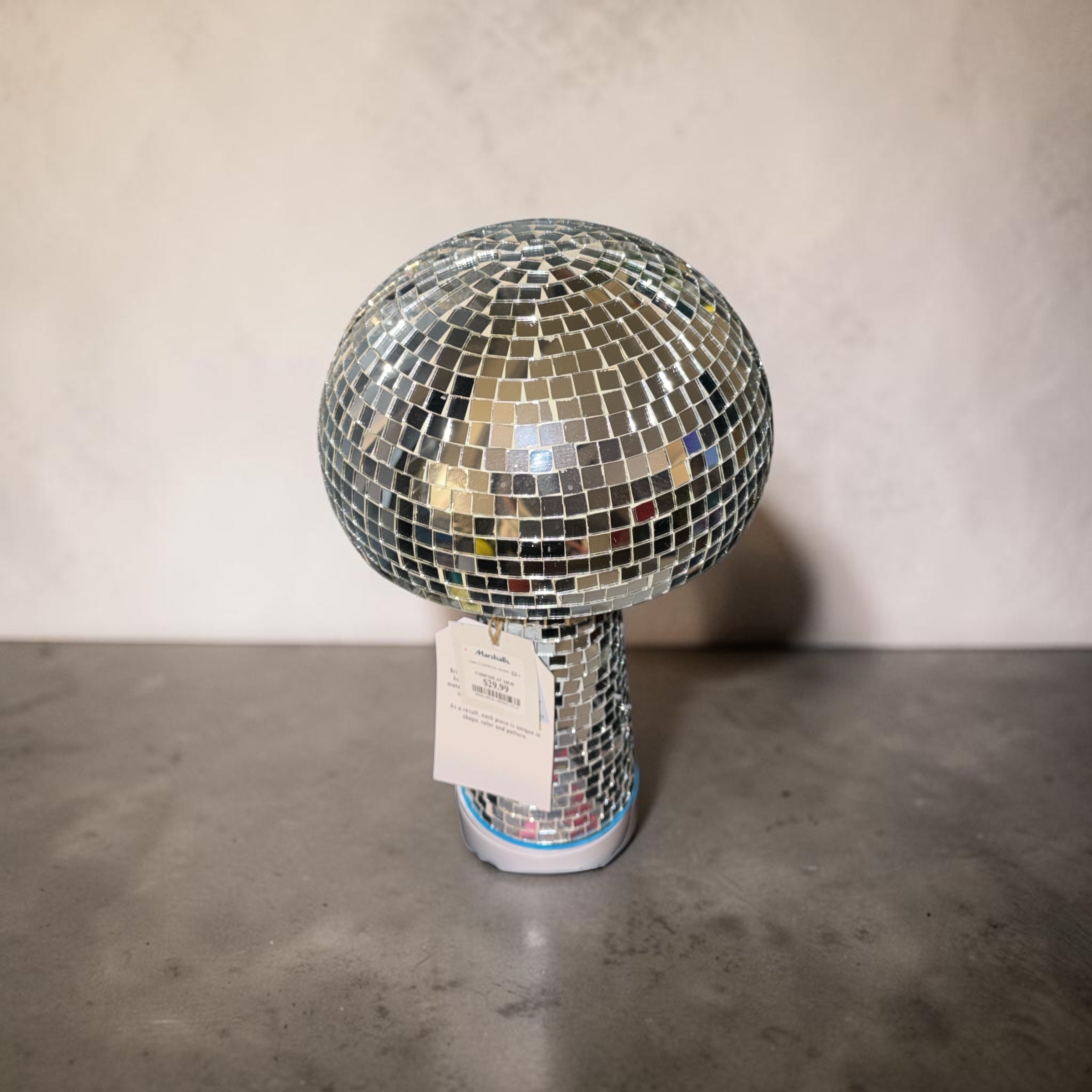 Handcrafted Mirrored Mushroom Table Lamp | Glam Statement Décor