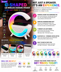 🔥 Charge. Play. Glow. | G-Shaped LED Bluetooth Speaker 🔊⚡🌈